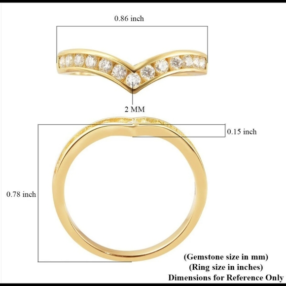 NEW Moissanite VS EF Wishbone Gold Ring - Picture 12 of 14